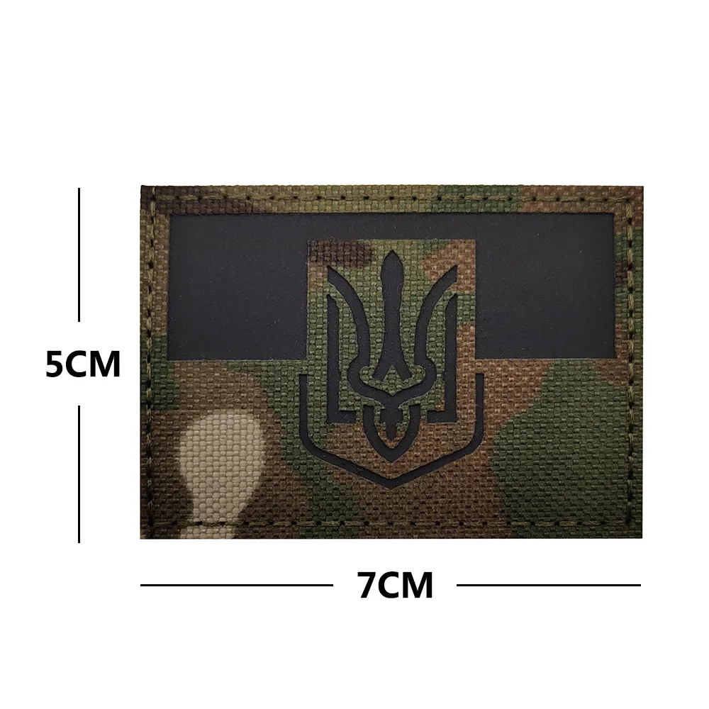 Parche táctico MOLLE ukrainiano reflectante infrarrojo con bandera - imagen 2