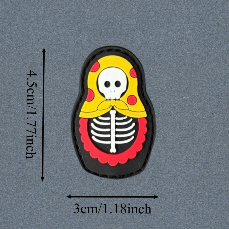 Parche táctico PVC calavera diseño muñecas con velcro