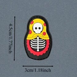 Parche táctico PVC calavera diseño muñecas con velcro
