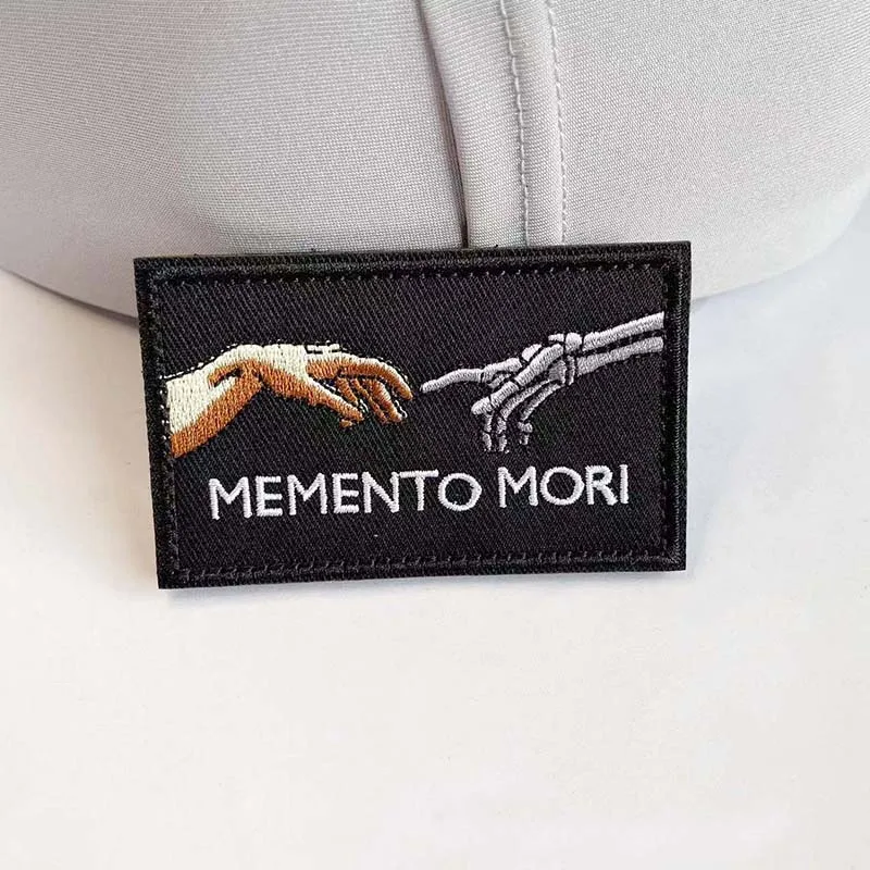Parche táctico militar bordado calavera con velcro para ropa - imagen 3