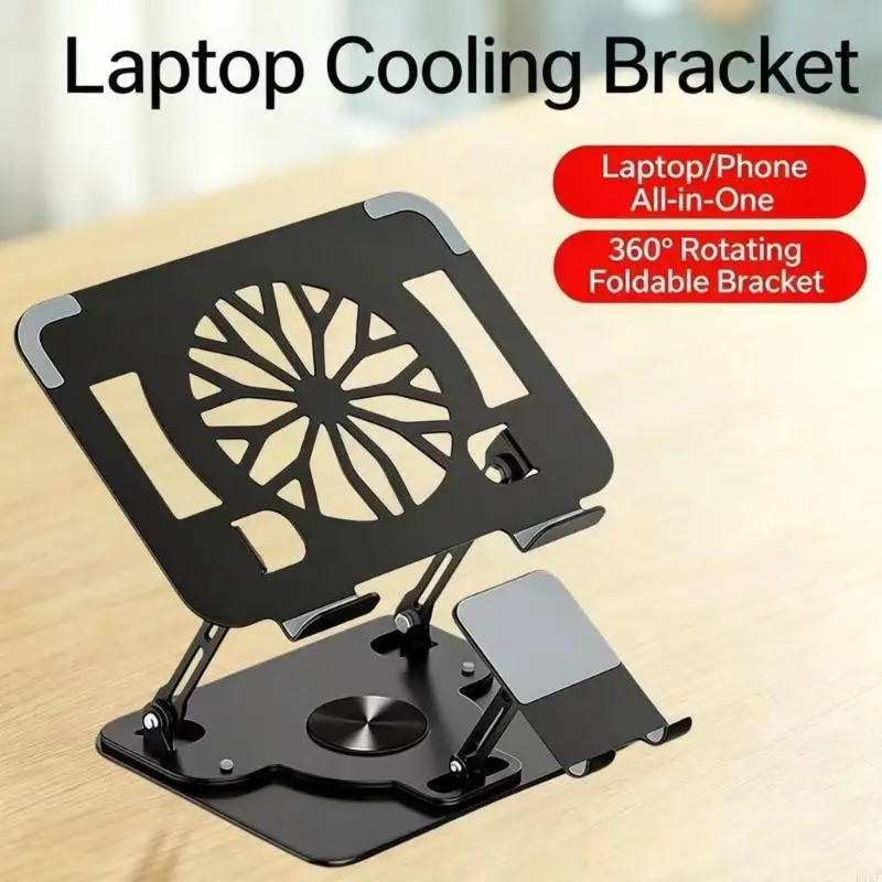 Soporte para portátil plegable giratorio 360° con base móvil - imagen 4