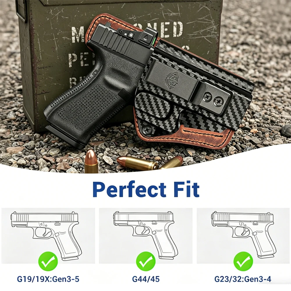 Funda IWB oculta Glock G43 y G19, dentro de cintura diestro - imagen 3
