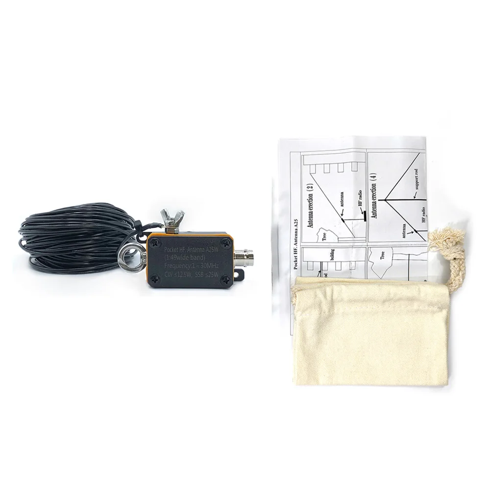 Antena HF A25 de bolsillo para radioaficionados onda corta QRP