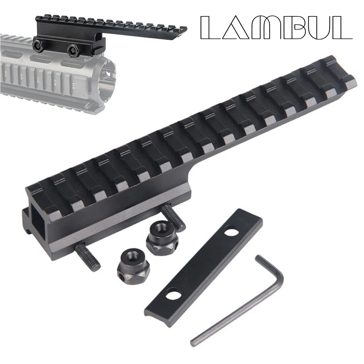 Elevador Picatinny 20 mm para rail extensible táctico militar - imagen 4