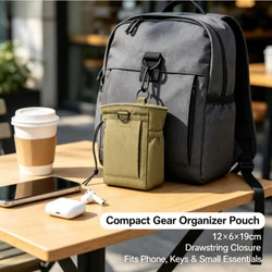 Bolsa táctica MOLLE expandible con cordón y cinturón de escalada