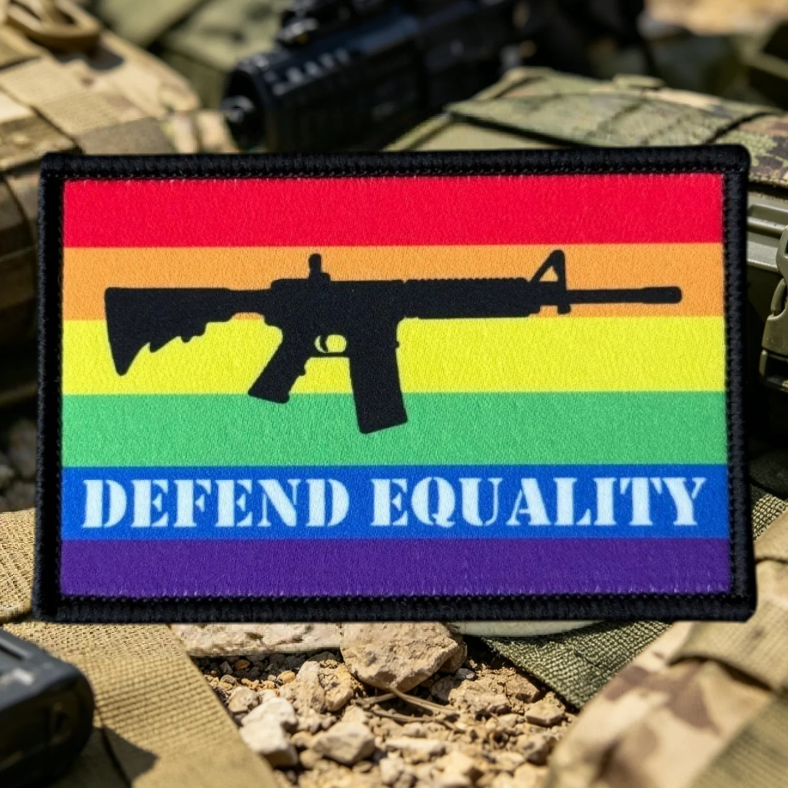 Parche táctico Defend Equality MOLLE para chalecos y mochilas - imagen 2