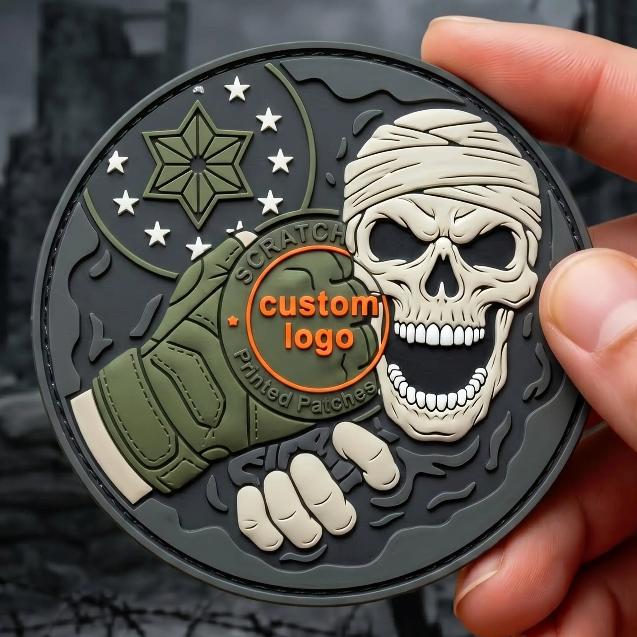 Parche táctico de PVC termoadhesivo 3D con logo personalizado - imagen 3