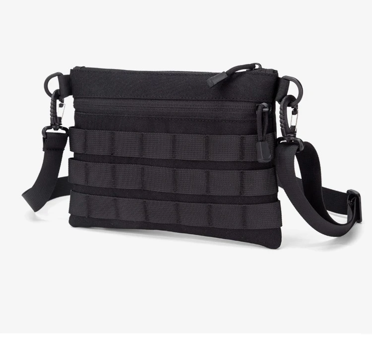 Bolsa táctica MOLLE en color negro y tostado