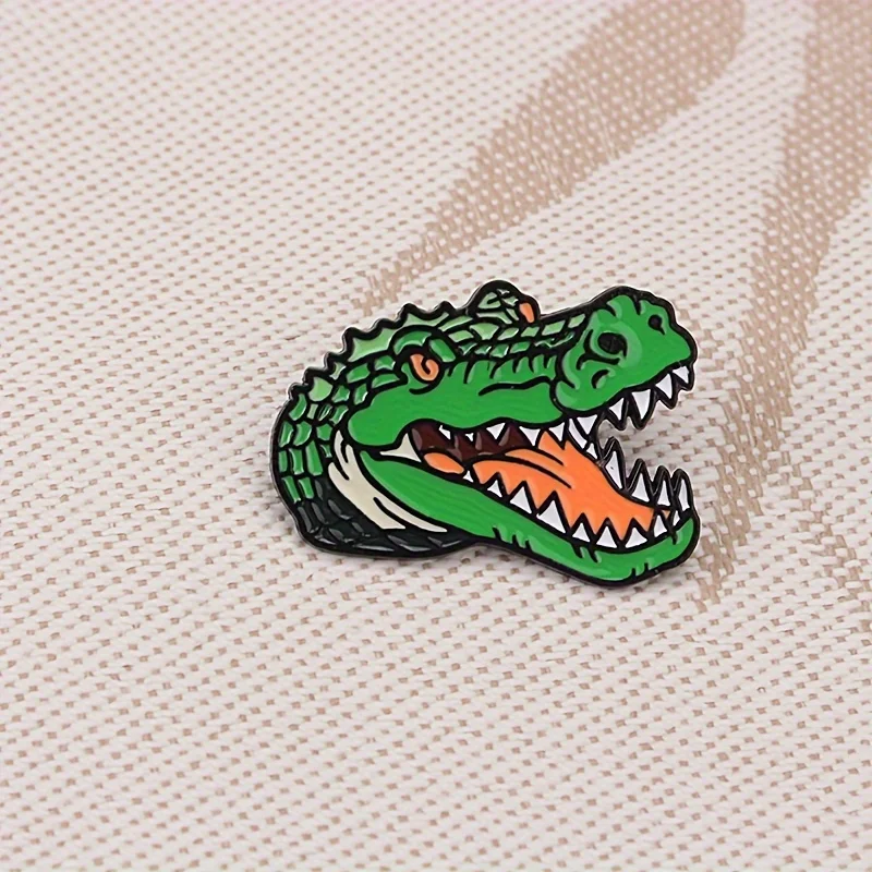 Broche de cocodrilo estilo antiguo en aleación tipo insignia - imagen 4