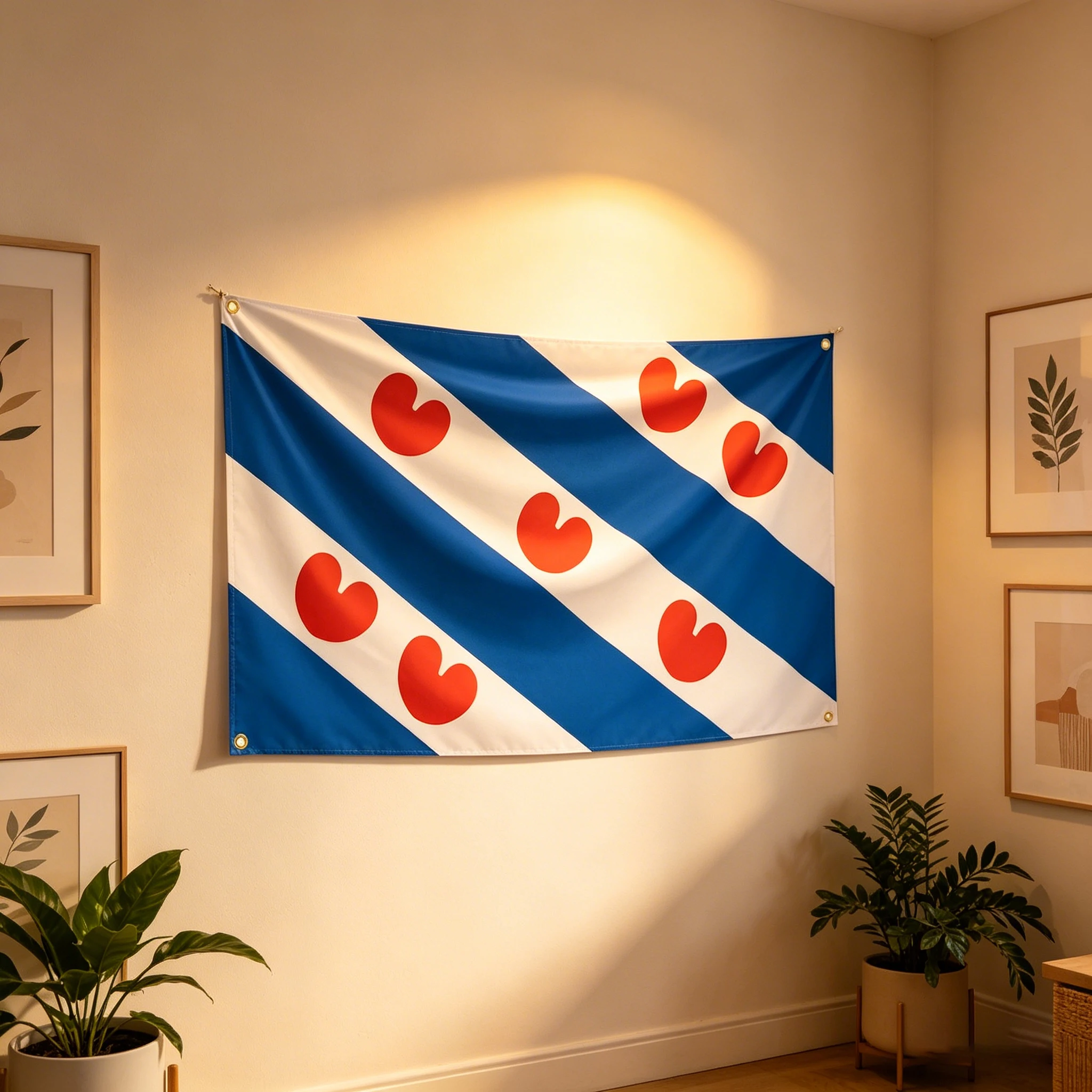 FLAGLAND Bandera decorativa Friesland Países Bajos, diseño provincial