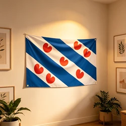 FLAGLAND Bandera decorativa Friesland Países Bajos, diseño provincial