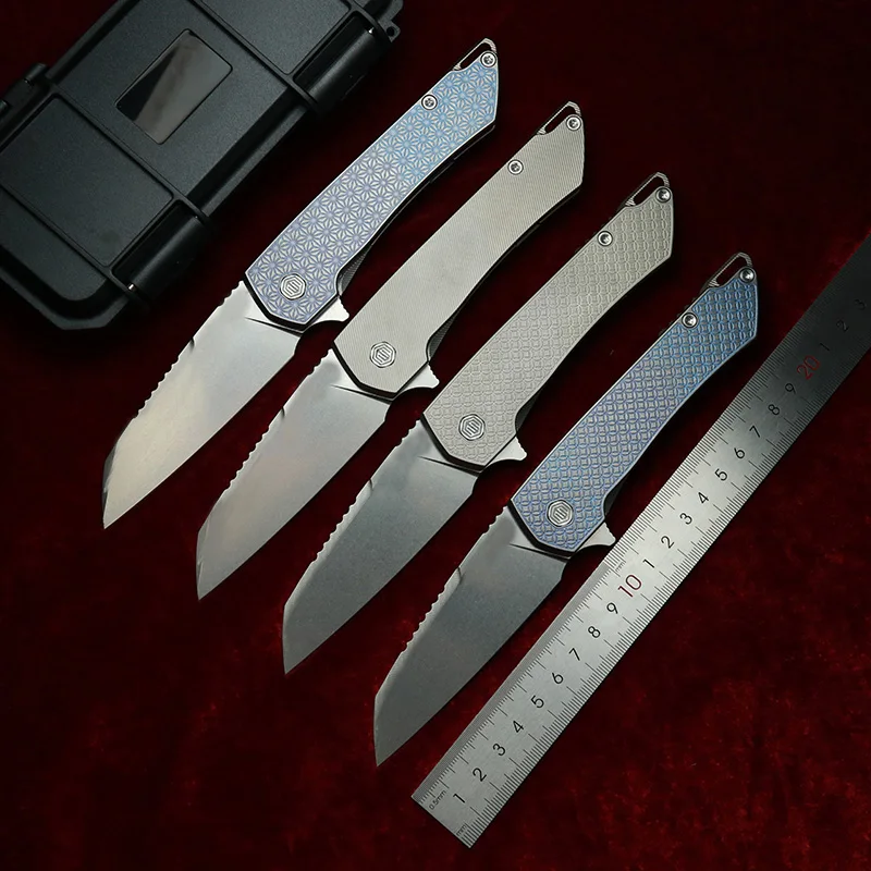 LEMIFSHE Mojave cuchillo plegable EDC con mango de titanio y cerámico - imagen 2