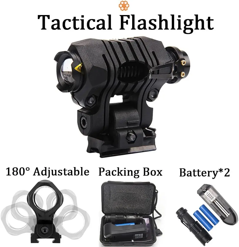 Kit casco Airsoft con auriculares, gafas y linterna – Paintball CQB - imagen 3