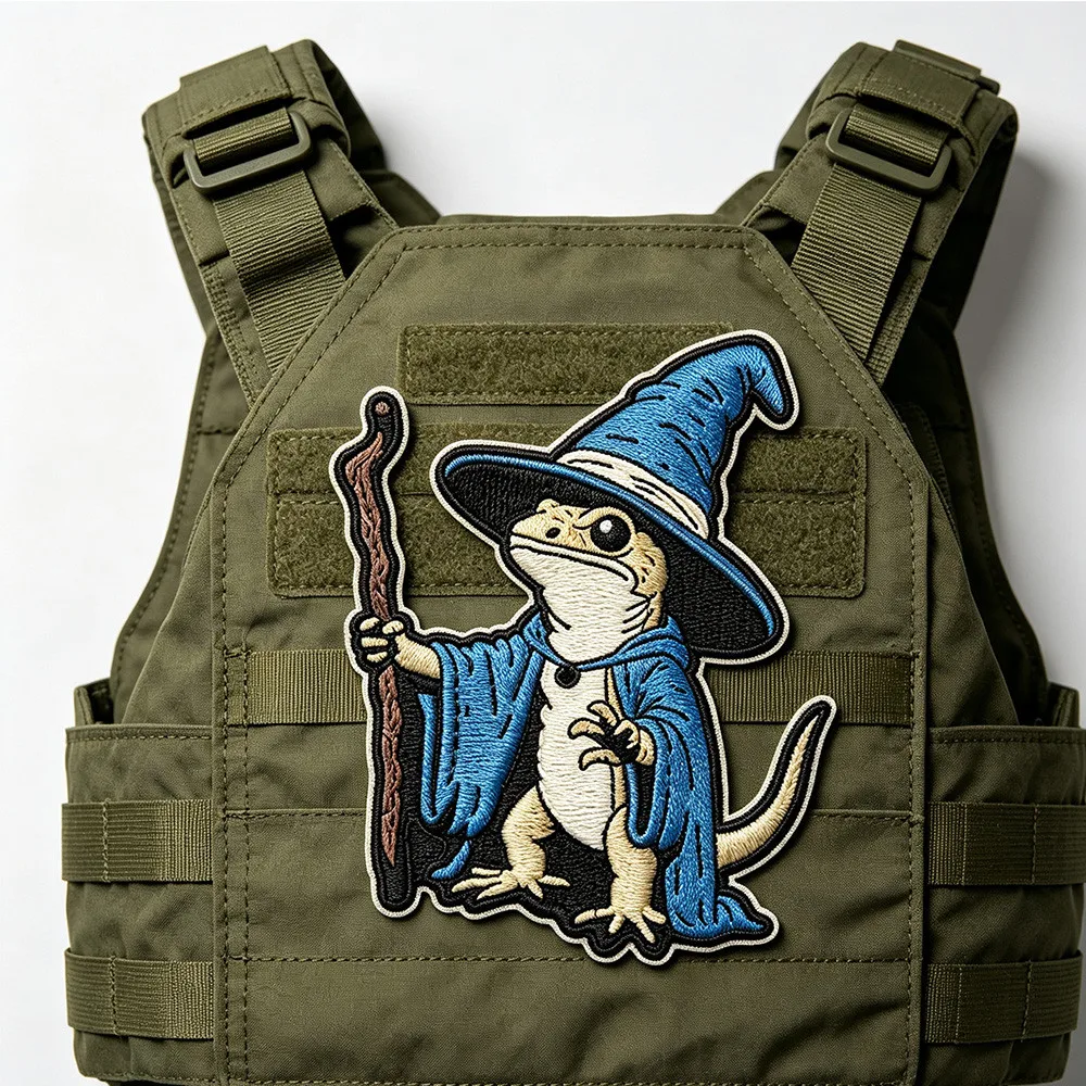 Lizard Wizard Parche de velcro esmaltado azul con motivo animal - imagen 5