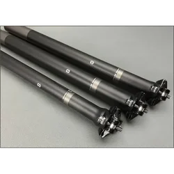 Tija de sillín fibra de carbono brillante con abrazadera aluminio