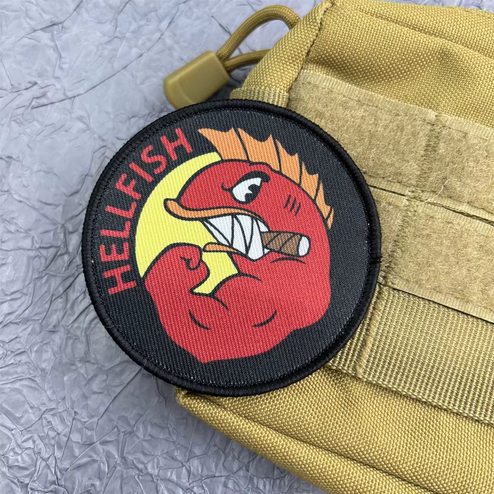 Parche táctico Hell Fish – Morale patch impreso con gancho y bucle - imagen 4