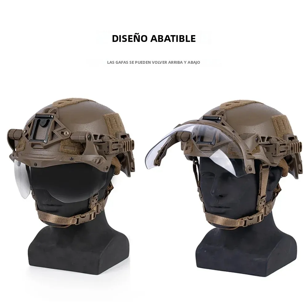 Gafas tácticas para casco guía desmontable 90° antivaho antidisturbios - imagen 5