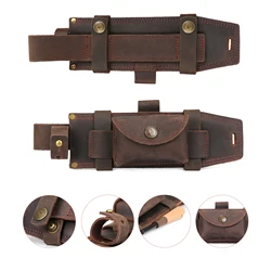 Tourbon funda de cuero táctica para cuchillo de hoja fija con ranura