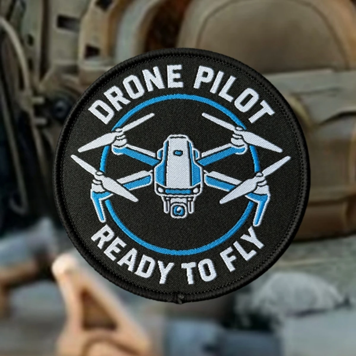 Parche bordado operador de drones con gancho y bucle - imagen 4