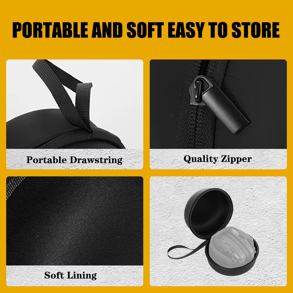 Estuche táctico rígido para auriculares plegables y protección auditiva