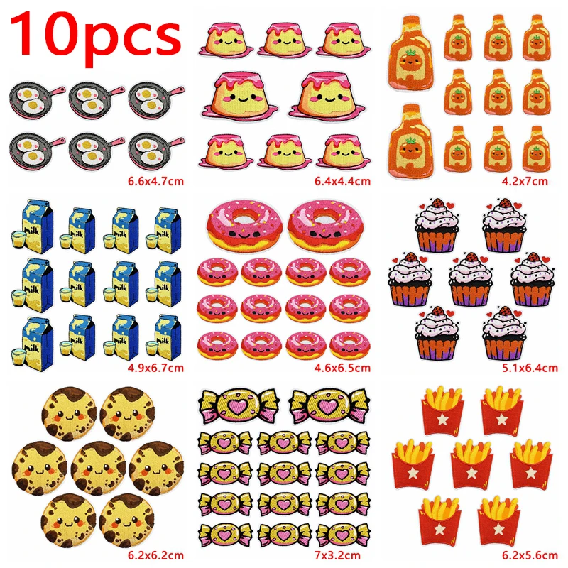 Parches moral divertidos rosquillas helado pudín bordados para planchar - imagen 4