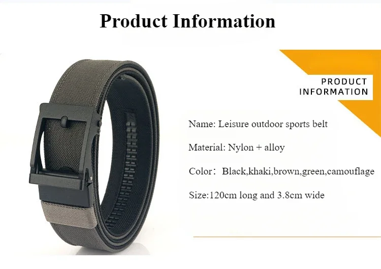Cinturón táctico de nylon para hombre con hebilla automática - imagen 3