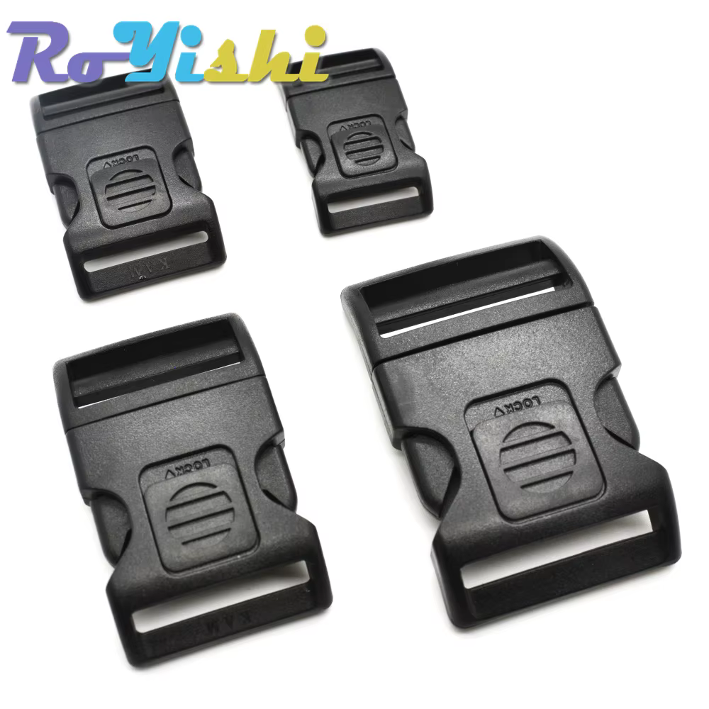 Hebilla autoblocante arqueada plástica para correas de mochila camping - imagen 3