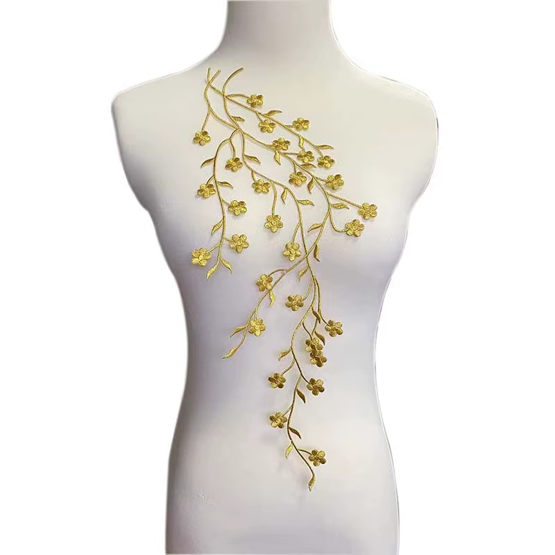 Tira floral aplicable para vestidos y prendas