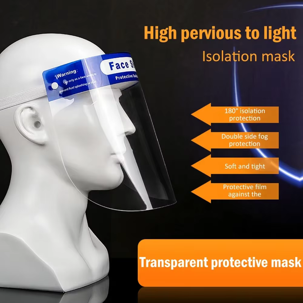 Protector facial de plástico transparente