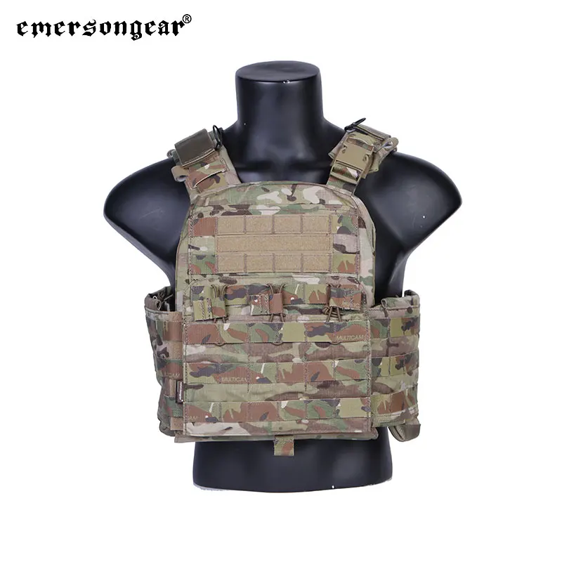 Emersongear Chaleco Táctico MOLLE Verde Portador de Placa Airsoft
