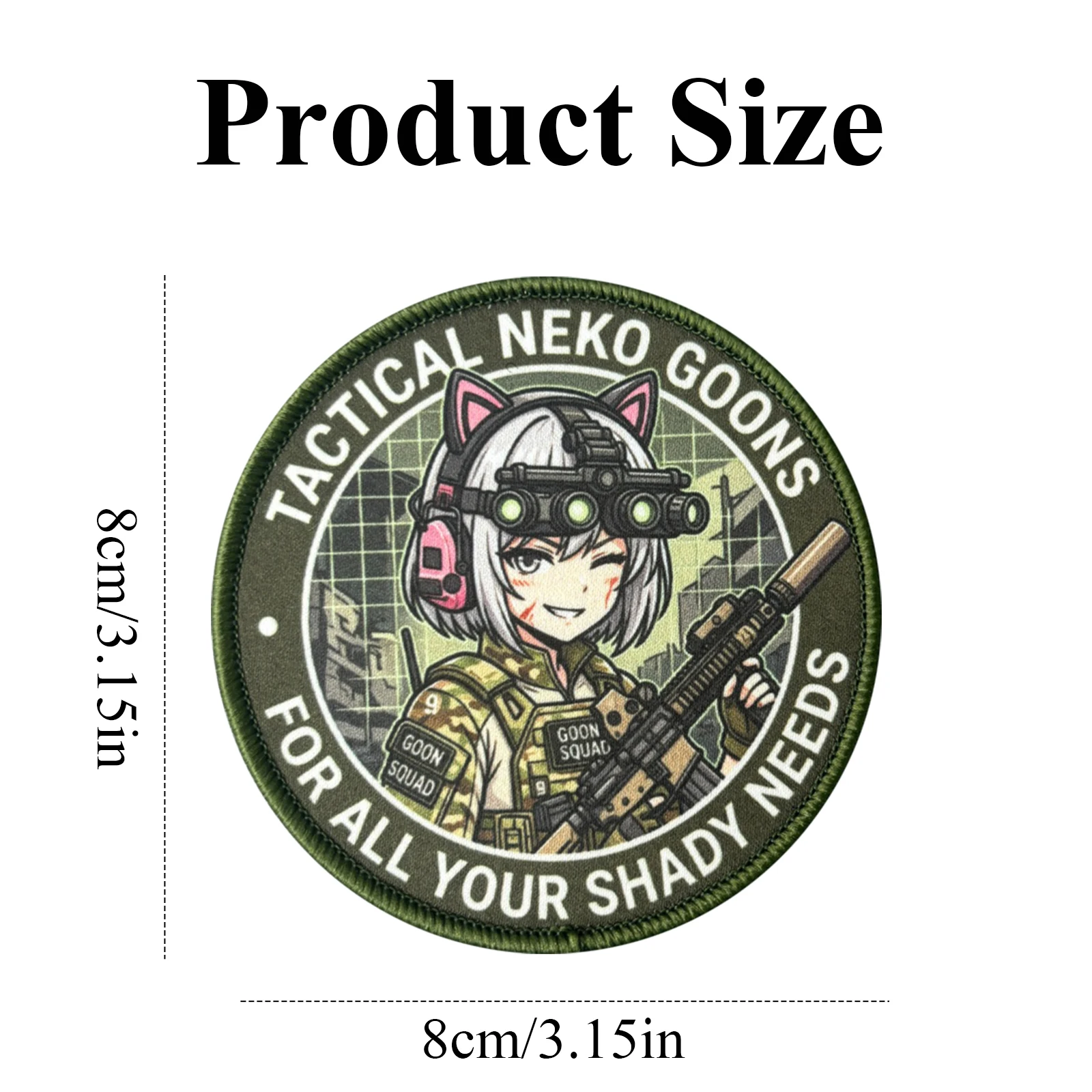 Parche Táctico Anime Chica – Hook Loop para Mochila y Ropa - imagen 5