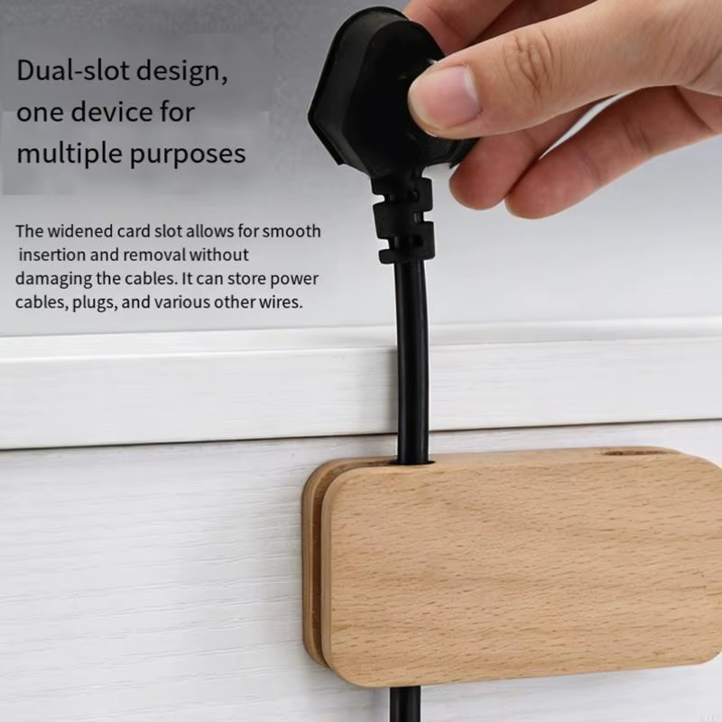 Organizador de cables de madera para extensiones y enchufes seguros - imagen 4