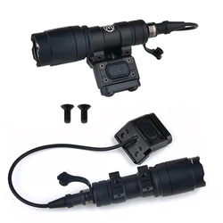 WADSN Linterna táctica con pulsador y soporte Picatinny airsoft