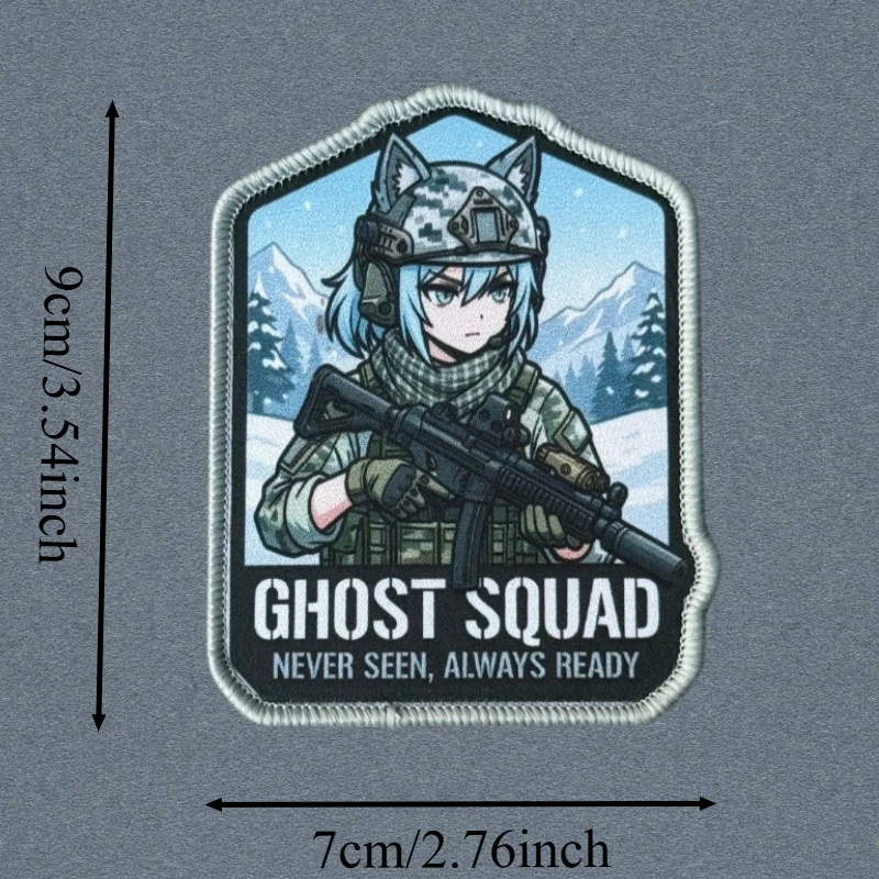 Parche táctico Ghost Squad anime chica con velcro gancho y bucle - imagen 5