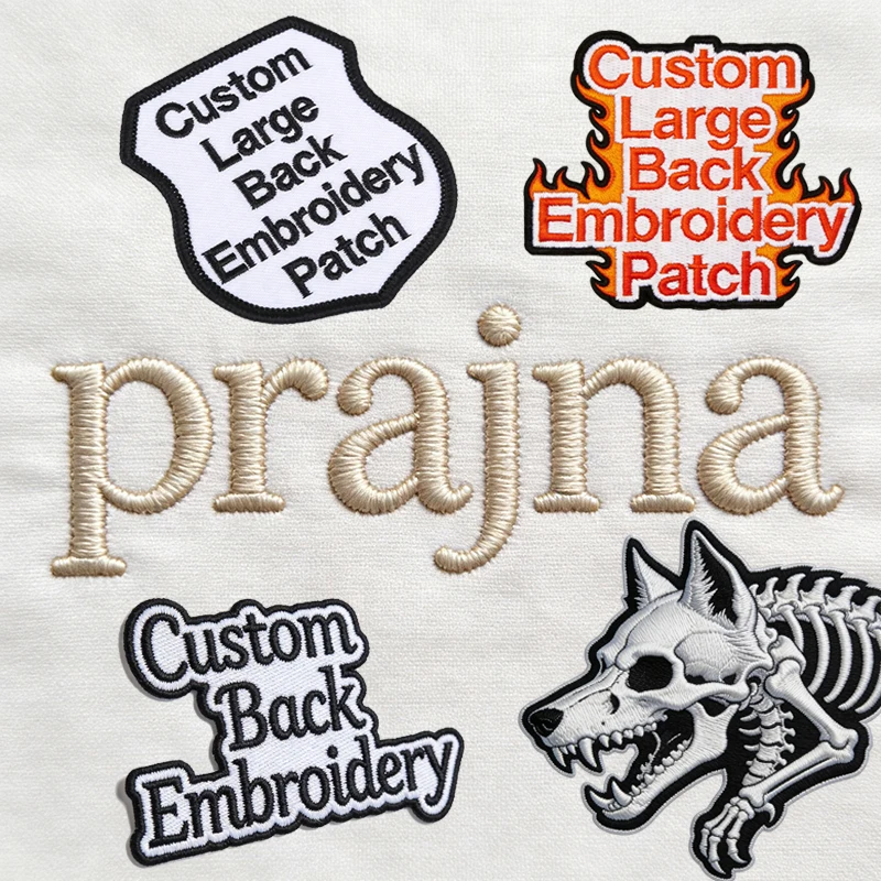 Prajna parche termoadhesivo bordado personalizado rocker para espalda
