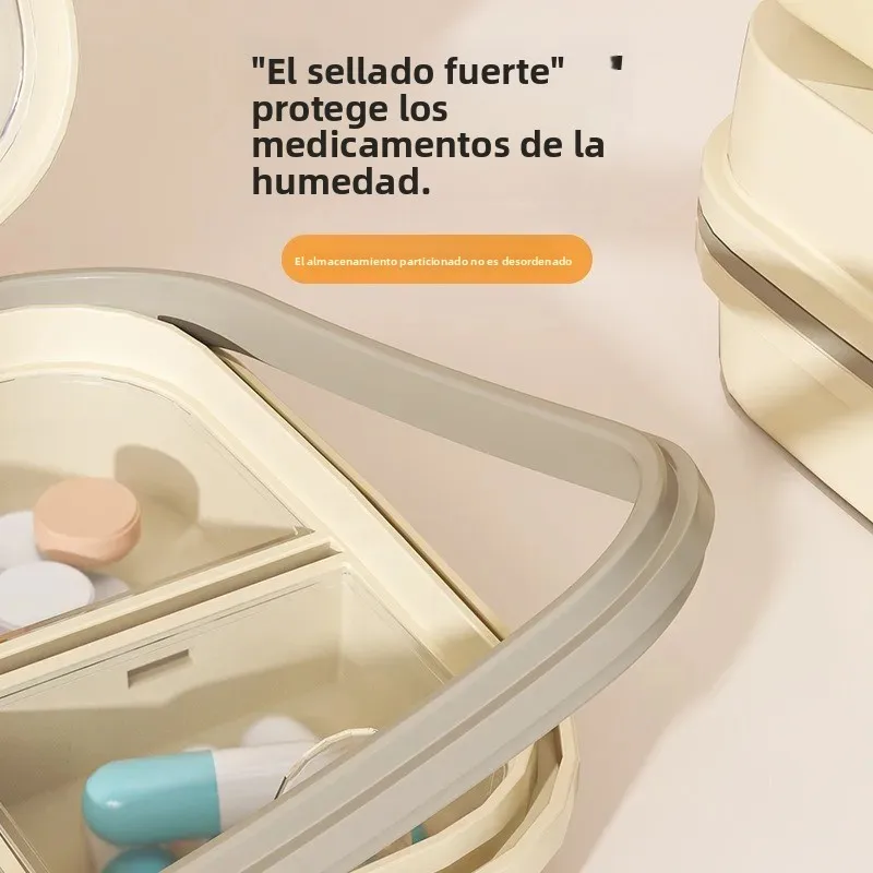Pastillero portátil a prueba de humedad con compartimentos - imagen 4