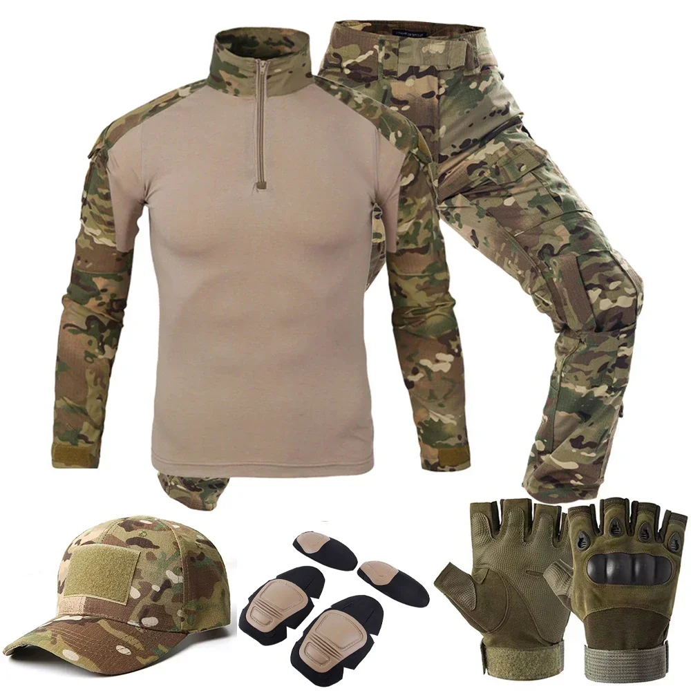 Uniforme táctico camo airsoft, caza y paintball con bolsillo carga - imagen 3