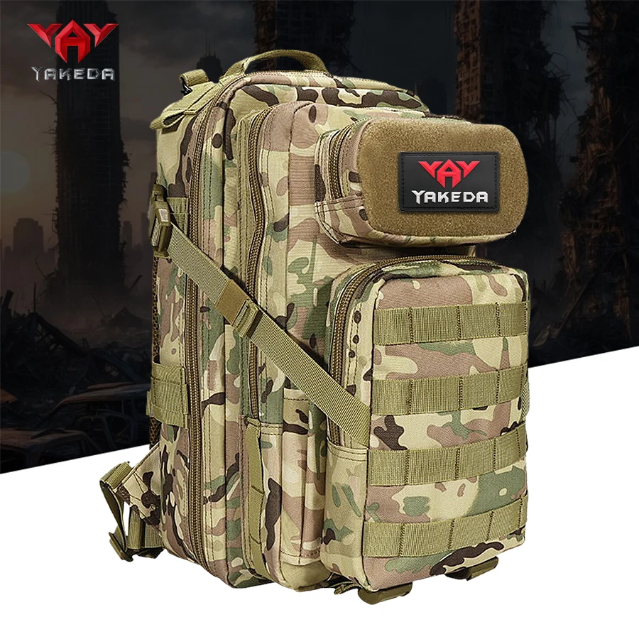 YAKEDA Mochila táctica de poliéster 600D con bolsillos multicapa