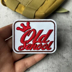 Parche bordado velcro gancho y bucle corona vintage para táctica