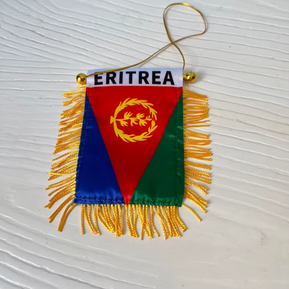 Bandera de Eritrea de poliéster para coche, banderín colgante - imagen 5