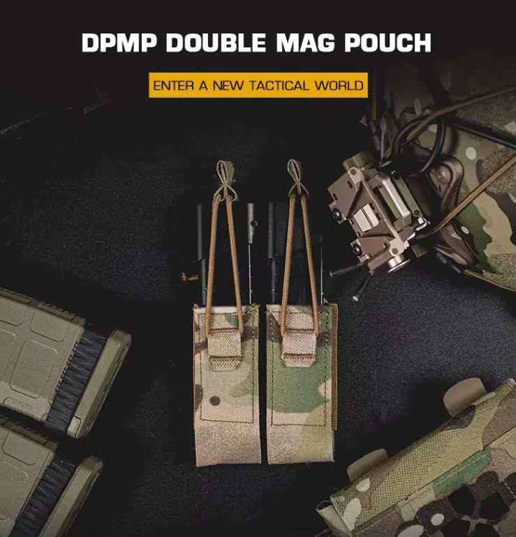 Funda táctica MOLLE DPMP doble para cargadores de pistola abierta - imagen 3