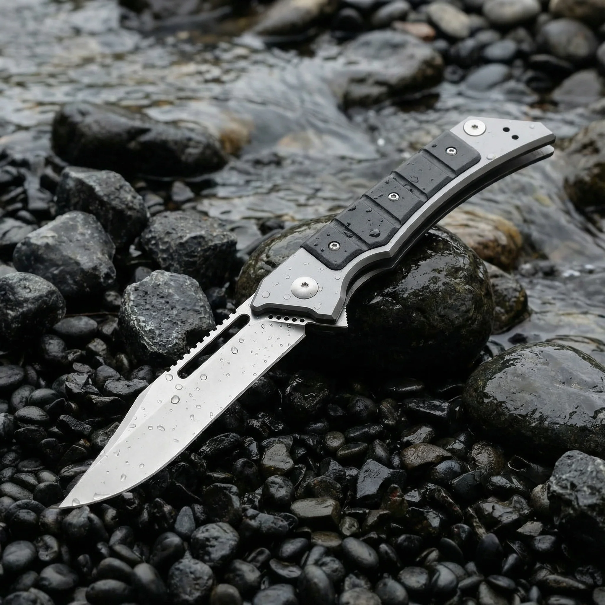 Cuchillo plegable táctico para exteriores, emergencia en camping - imagen 2