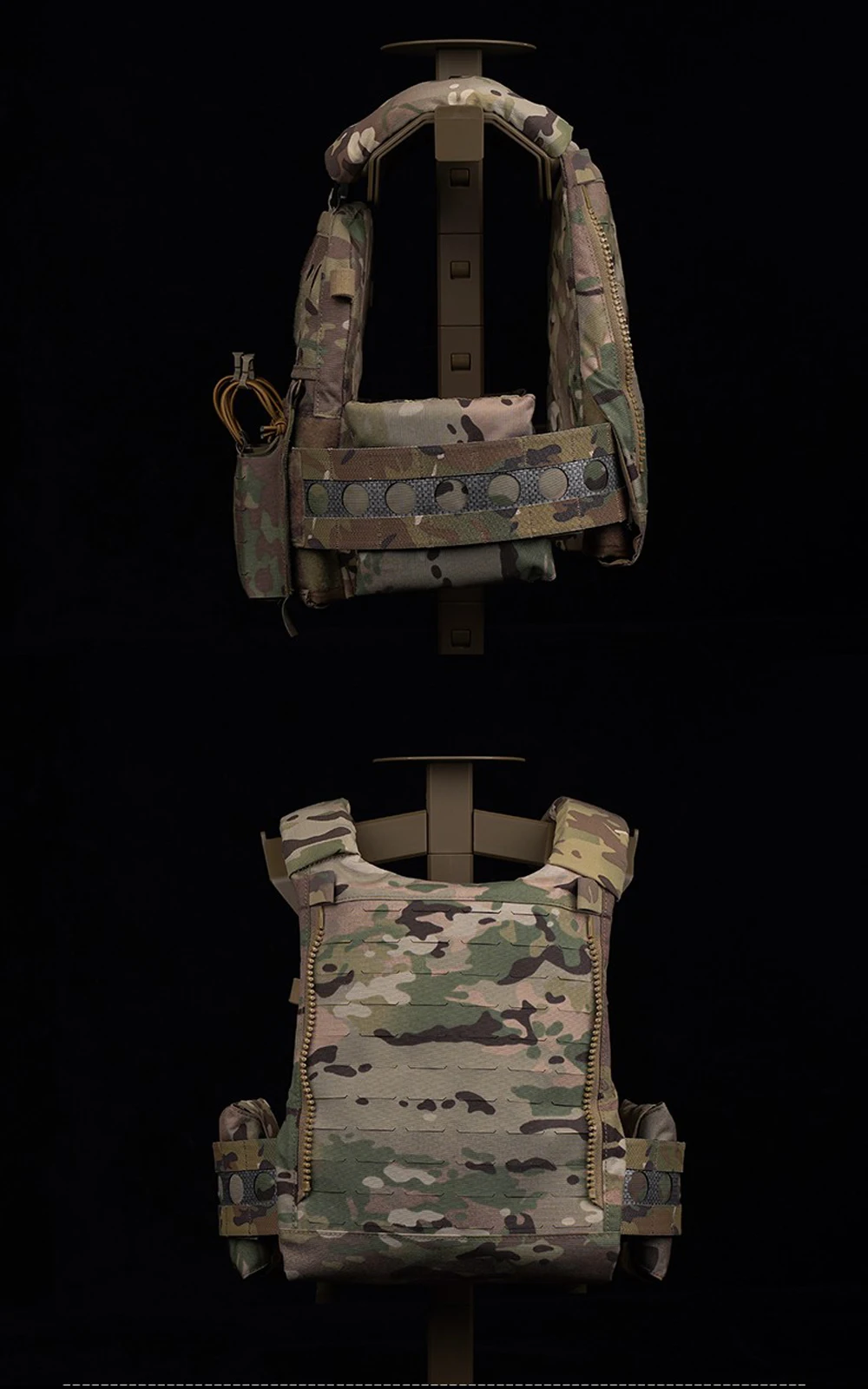 Tejido Cordura y detalles de costura del chaleco táctico
