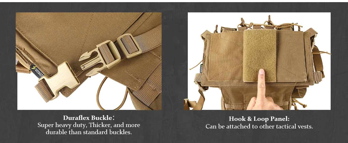 Vista trasera del chaleco con sistema MOLLE para montaje de accesorios