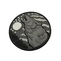 Parche PVC 3D lobo vikingo brillante – Aplique runas Valhalla