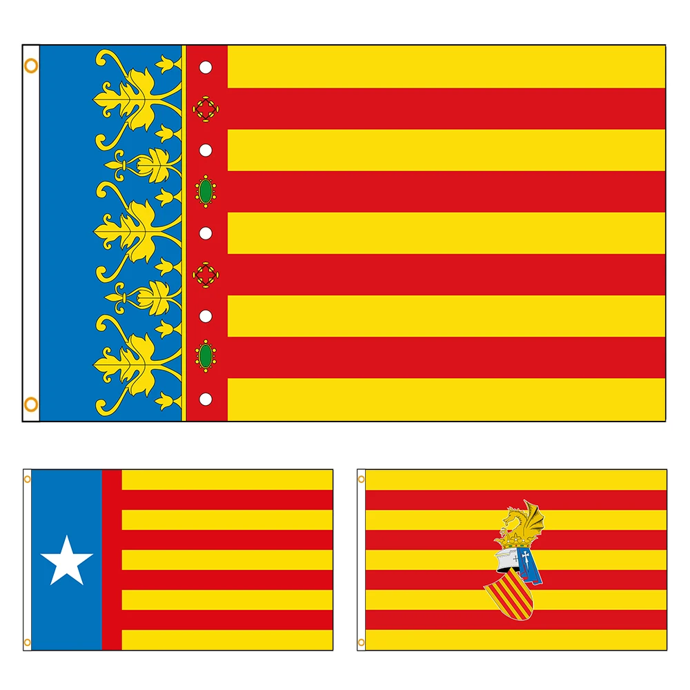 Bandera de Valencia 90x150cm FLAGLAND vista frontal