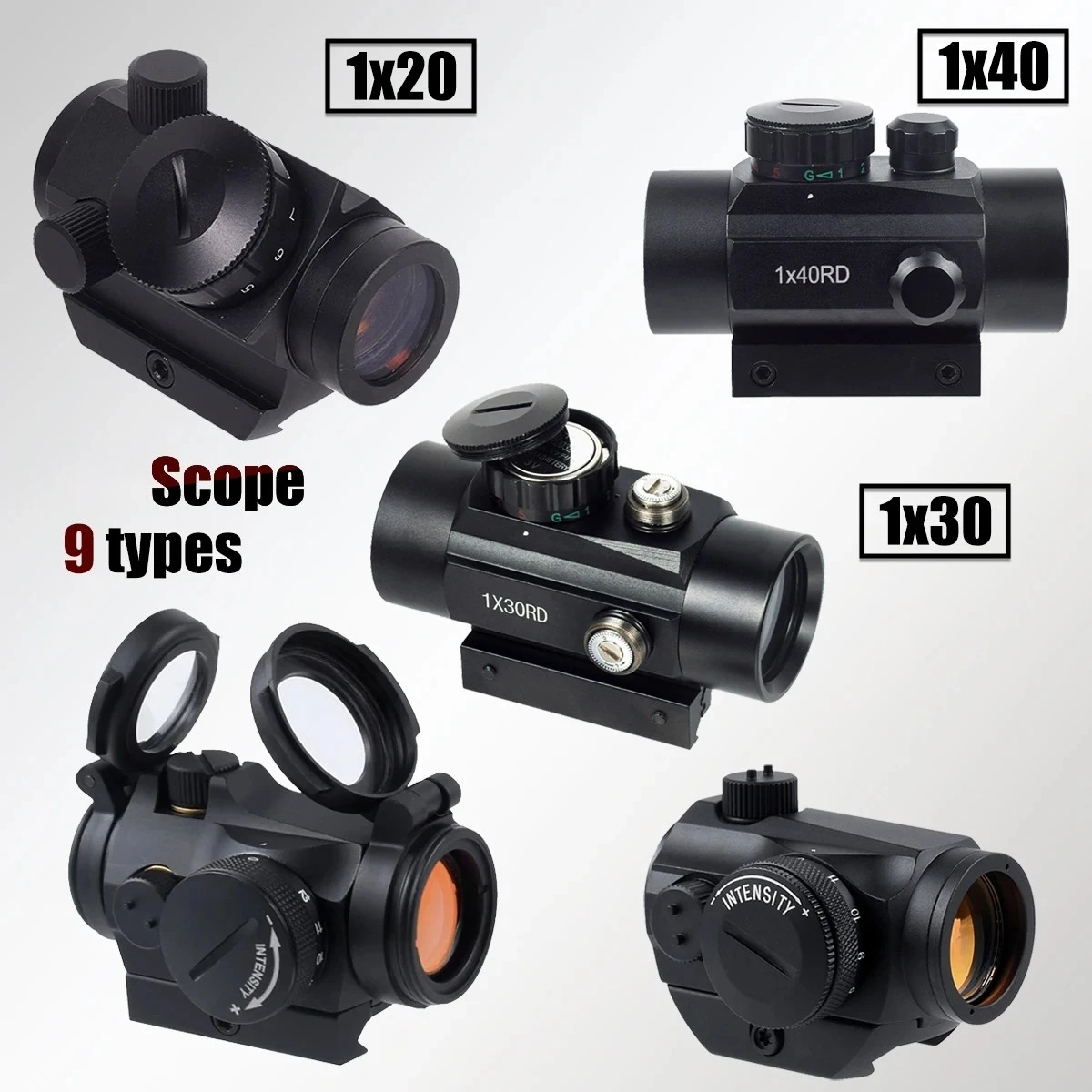 Mira red dot táctica ajustable antivaho y antichoque Picatinny