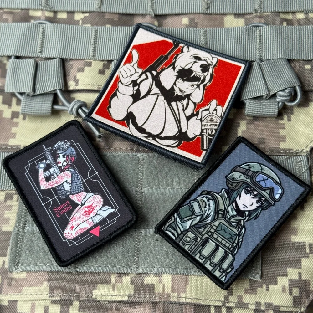 Parche táctico impreso Waifu anime con gancho y bucle DIY ropa - imagen 5