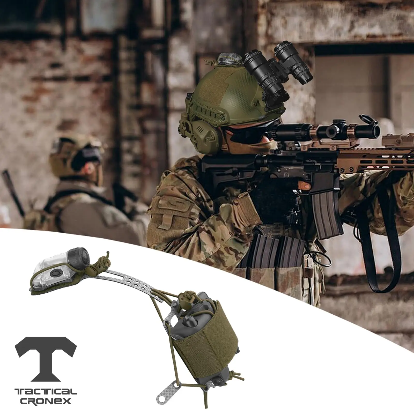 Bolsa batería casco táctico con contrapeso T y velcro – Airsoft - imagen 3