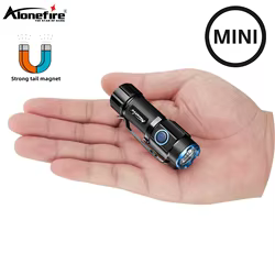 Linterna LED táctica recargable USB con imán, de bolsillo